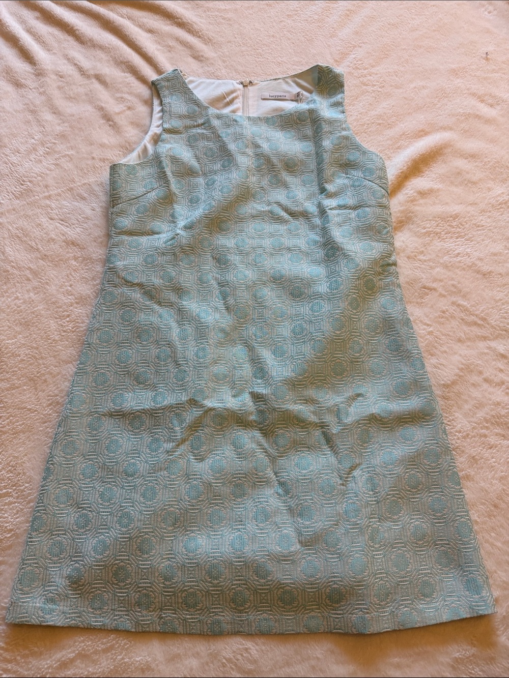 Lucy Paris Aqua Blue Textured Shift Dress